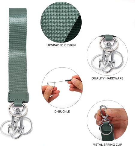 Wristlet Keychain, Cute Sport Key Chain, Woven Wrist Lanyard for Car Keys with 2 Keyrings and D-ring for Women Men in Saudi Arabia