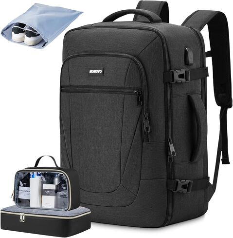 MOMUVO Carry on Backpack with 3 Packing Cubes,Extra Large 40L Travel Backpack Airplane Approved with USB Port College School Backpack for Travel Business University in Saudi Arabia