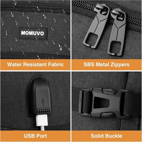 MOMUVO Carry on Backpack with 3 Packing Cubes,Extra Large 40L Travel Backpack Airplane Approved with USB Port College School Backpack for Travel Business University in Saudi Arabia