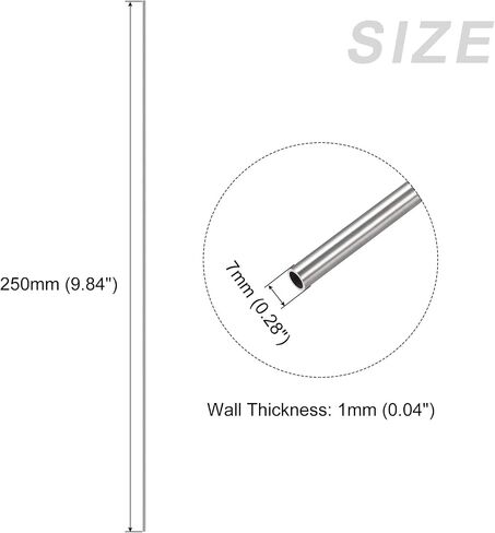 METALLIXITY 316 Stainless Steel Tube (8mm OD x 1mm Wall T x 250mm L) 3Pcs, Straight Tubing - for Home Furnishing, Machinery in Saudi Arabia