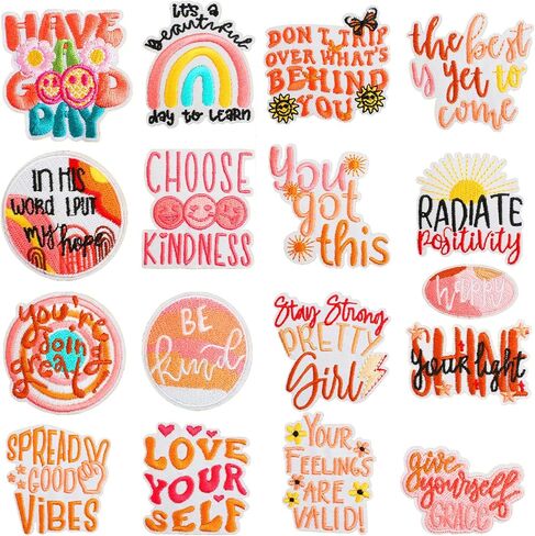 17pcs تأكيدات إيجابية بقع ، بوهو كلمات ملهمة بقع الحديد/الخياطة ، زين مسيحي خمر لللباس ، الملابس ، القبعة ، حقيبة الظهر ، الجينز in Kuwait