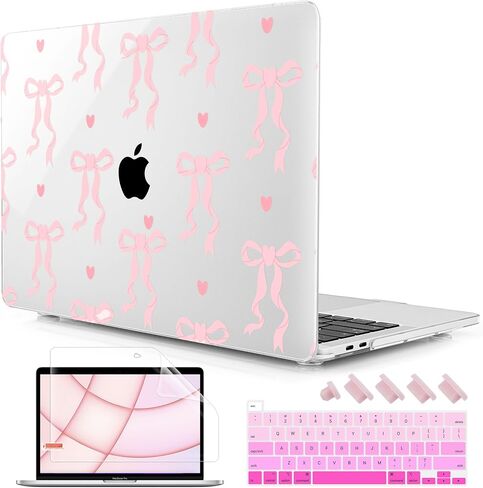 for MacBook Pro 16 inch Case 2019 2020 Release Model A2141, [Sturdy Shockproof] Hard Shell Case with Screen Protector & Keyboard Cover & Dust Plug, Bow in Kuwait