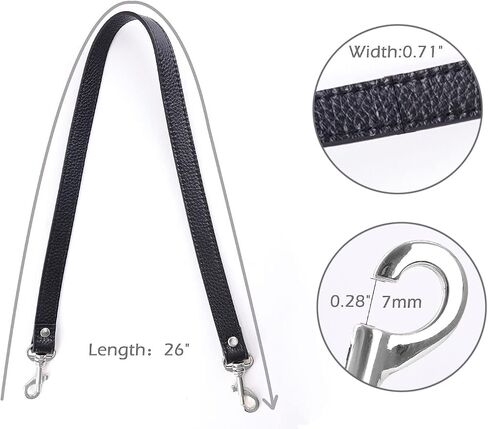 VanEnjoy Pair Full Grain Leather Replacement Strap For Handbags Purse Bags-26“Long,0.71" Wide in Kuwait