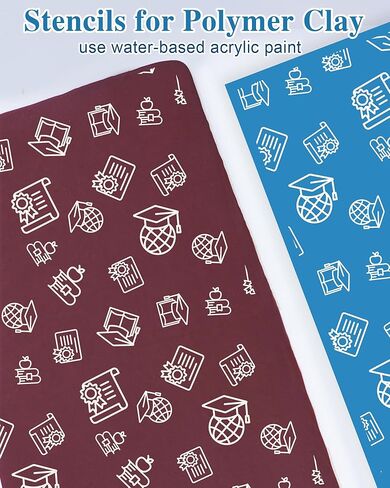 شاشة الحرير الطين Puocaon - 8 أجهزة كمبيوتر قابلة لإعادة الاستخدام شاشة الحرير القابلة لإعادة الاستخدام للمجوهرات الطينية البوليمر ، ومسلسلات شاشة شاشة البوليمر المدار in Kuwait