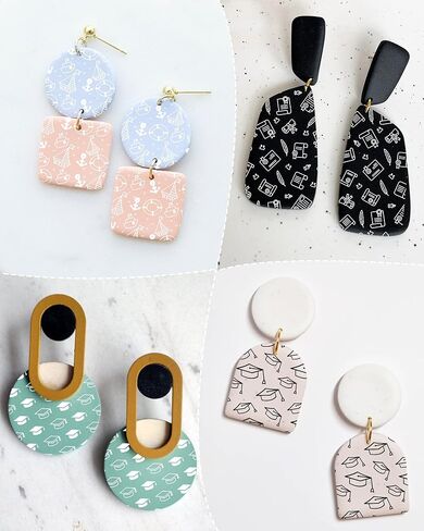 شاشة الحرير الطين Puocaon - 8 أجهزة كمبيوتر قابلة لإعادة الاستخدام شاشة الحرير القابلة لإعادة الاستخدام للمجوهرات الطينية البوليمر ، ومسلسلات شاشة شاشة البوليمر المدار in Kuwait