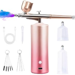 Airbrush Kit with Air Compressor, Portable Cordless Nail Art Airbrush Machine, 35PSI High Pressure Air Brush Gun Set for Painting, Cake Decorating, Makeup, Model Painting, Barber