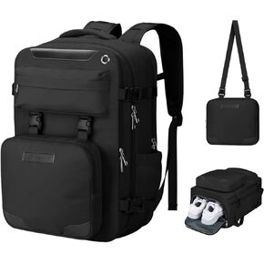 Maelstrom Travel Backpack for Women Men, 2 in 1 Crossbody Bag Laptop Backpack Fits 15.6-17.3 Inch Laptop, 26L Work/Nurse/Teacher Bag, Carry On Backpack with Shoe Compartment