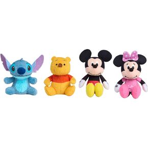 Just Play Disney Littlest Friends Plush 4-Pack, 3-inch Stuffed Animals, Kids Toys for Ages 3 Up