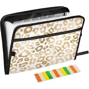 VIGTRO 13 Pocket Accordion File Organizer Japanese Style Shark Expanding File Folder with Zipper & Labels, Summer Sea Fish Letter A4 Paper Document for Office Classroom