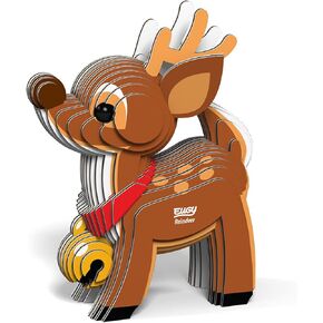 Eugy Reindeer 3D Puzzle, 22 Piece Eco-Friendly Educational Toy Puzzles for Boys, Girls & Kids Ages 6+