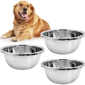 3 PCS Large Dog Water Bowls,1.3 Gallons Deep Dog Food Water Bowl Large Capacity Stackable Pet Feeding Bowls No Spill for Large and X-Large Dogs Cats Indoor Outdoor