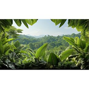 Aquarium Background Jungle Plants Lush Rainforest Terrarium Backdrop Nature Landscape Blue Sky Mountains Fish Tank Background Reptile Habitat Backdrop Decor Vinyl 36x24in