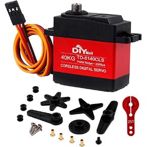 40KG Digital Servo High Voltage High Torque Coreless Motor Metal Gear 360 Degree Continuous Rotation Servo for Cars Robot Helicopter