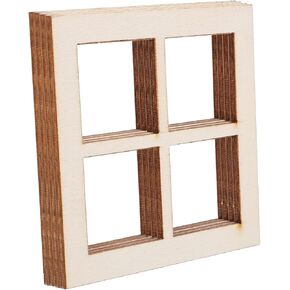 نوافذ Bestonzon Dollhouse Wooden Windows: 16pcs 1: 12 إطار نافذة مصغرة صغيرة من 4 أجزاء من غرفة نوم نوم نما