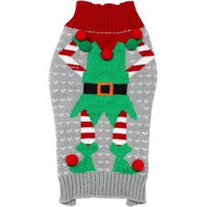Cat Christmas Sweater, Small Pet Dog Xmas Santa Claus Knitwear Warm Clothes (Clown, Medium)