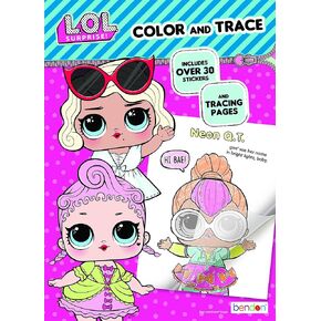 Bendon L.O.L. Surprise! Color & Trace Activity Book 42756,Multicolor