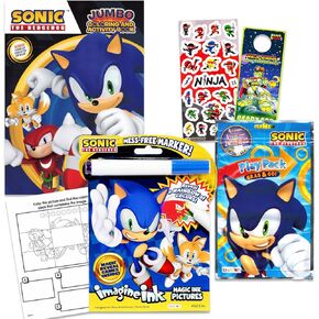 Sonic Coloring Books for Kids Ages 4-8 - Bundle with 3 Sonic The Hedgehog Coloring and Activity Books with Games, Puzzles, and More Plus Stickers, More | Sonic The Hedgehog Gifts for Boys