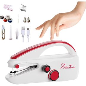 Handheld Mini Portable Sewing Machine - Compact, Lightweight, USB-C or Battery-Powered, and Easy-to-Use for Quick Fixes and On-the-Go Crafting