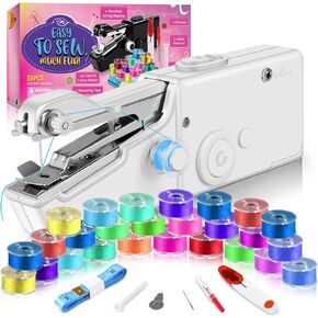 Handheld Sewing Machine, Automatic Cordless Mini Sewing Machine for Beginners and Adults, Easy to Use and Fast Stitch Portable Sewing Machine for DIY, Fabrics, Clothes, Home and Travel