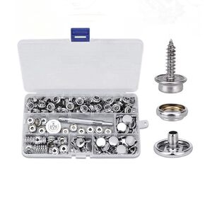 150 PCS Canvas Snap Kit Tool Set, Metal Screws Snaps Marine Grade 3/8" Socket Stainless Steel Boat Canvas Snaps with 2 PCS Setting Tool for Boat Cover Furniture
