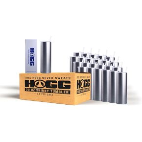 Hogg 20 oz Skinny Tumbler Case (24 Units), Stainless Steel Tumbler Blanks, 20 oz Tumbler Pack with Lids and Straws, Stainless Steel Tumblers Bulk, 20oz Tumblers, Blank Tumblers for Vinyl and DIY