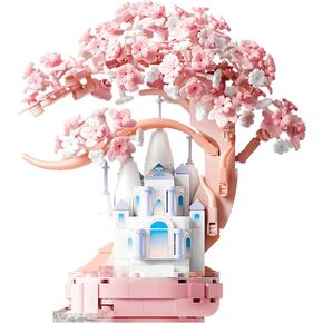 Lreyrous Pink Cherry Blossom Tree Building Set 543 pcs Sakura Bonsai Building Block Toy, Birthday Gift for Kids 14+ and Adults, Flower Bouquet Building Sets