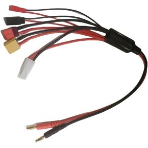 5 in 1RC Multi Charger Leads Battery Adapter Ultra T Deans XT60 TMY Futaba JR JST BEC 14awg 16awg 22awg 350mm 1pcs