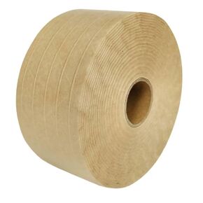 Eco-Tough 2.75inches x 450feet Water-Activated Kraft Paper Tape with Fiber Reinforcement - Heavy Duty Packaging Tape