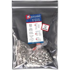 100 Buttons to Cover - Made in USA - Self Cover Buttons with Wire Eyes Size 20 with Tool