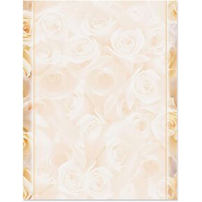 Paperdirect Vintage Cream Rose Elegance Engagement, Graduation, Valentine, Invite, Stationery, Border Paper, Letterhead 8.5 x 11, 25 sheets, Elegant Premium Writing Paper, Decorative Printer Paper