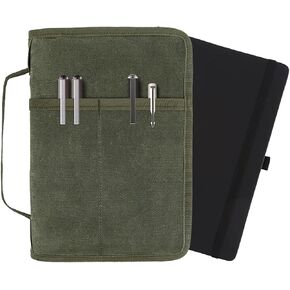 Field Notes Notebook Cover for 6.7 X 9.8 Inch with A5 Journal Cover Notebook Zipper Pocket Planner for Pen Holder,Water Resistant Cover Notebooks Sketchbook. include Black Journal Notebook