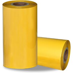 2 Rolls 4.33" x 984'(110mm x 300m) Yellow, Wax/Resin Thermal Transfer Ribbon, Core 1", Ink Outside, Barcode Ribbon Compatible with Zebra Printer