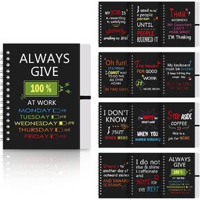 Eaasty 12 Pack Funny Notebook for Work Spiral Funny Notepads with Sarcastic Sayings Lined Paper Notebook Office Gag Gifts for Teacher's Day Coworker Employee Team Teacher Gag Work Graduation Gifts