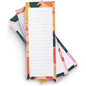 Jot & Mark Shopping List Pads Fruit Print | Elegant Notepads for Groceries and to-Do Lists (Set of Three)