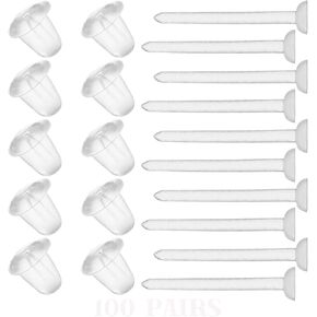 أقراط واضحة للرياضة ، 100 أزواج من نتائج سيليكون أقراط واضحة ، ومربي وظائف مع قفل خلفي للآذان الحساسة ، ونتائج مجوهرات DIY القرط in Kuwait