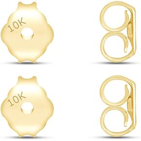 18k, 14k Or 10k Gold Replacement Pair Earring Push Back Backings Only