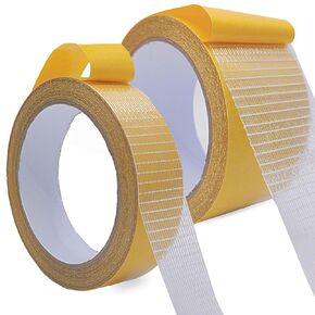 Double Sided Fabric Tape Heavy Duty,Multifunctional Double Stick Carpet/Fabric Tape,1inch/2inchx33FT10m High Stickness Strong 2 Sided Tape 2 Rolls