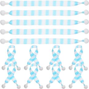 Luxshiny 20pcs Mini Christmas Scarf Doll Scarves Christmas Pet Scarf Knitted DIY Doll Clothes Accessory Wine Bottle Cover for Xmas Party Favor Supplies DIY Crafts Blue