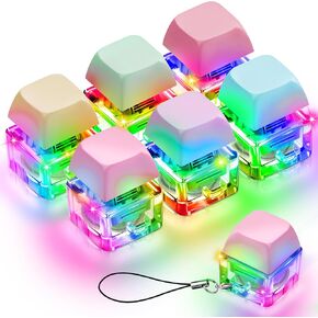 Taiyin 6 Pcs Decompression Toys Keyboard Clicker Toy Keyboard Cube Mechanical Key Button Stress Relief for Adult Gifts to Relief Pass Time (Single)