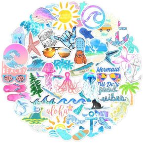 66 pcs hydroflask Stickers, Ocean Beach Themed Stickers for Laptop, Water Bottle, Hydro flasks, Wall, Bumper, Computer, Waterproof, VSCO Girl Stuff, Cute vsco Stickers for Teen Girls in Saudi Arabia