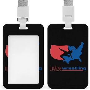 USA Wrestling Badge Holder with Lanyard Name ID Card for Teacher Nurses Doctor