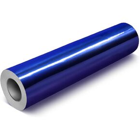 VViViD Chrome Blue Gloss DECO65 Permanent Adhesive Craft Vinyl Roll for Cricut, Silhouette & Cameo (7ft x 1ft)