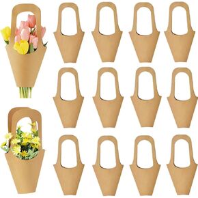 Enorteen 30 pcs كرافت الورق الورق تغليف الأكياس الهدايا حقائب هدايا باقة مع مقبض حقائب هدايا الهدايا