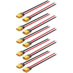 5 Pairs XT60 Plug Male and Female Connector with 12AWG Cable XT60 Connector for RC Lipo Battery Drone(6Inches)