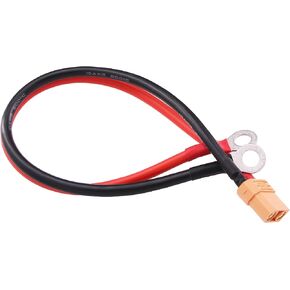 1pc XT90 to O Ring Terminal Cable XT90 Female to M8 O Ring Eyelet Terminal Plug Connector with 12inch 10awg Silicone Wire for RC Lipo Battery FPV Racing Drone(E132-1)