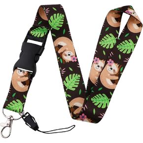 Cute Cherry Blossom Badge Lanyard for Keys & ID Holder Flower Key Lanyard for ID Badges for Women Girls Teachers Staff Breakaway Neck Lanyard for Keychains Wallet(Pink)