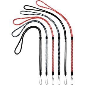 6 Pack Adjustable Neck lanyards 3 Colors Lanyard Length lanyards for Keys Colourful Nylon Neck Strap Lanyard for ID Badge Holder Keychain Hand Wrist Lanyard (Black,Blue,red)