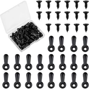 Molain Frame Picture Turn Button Fasteners Set, Picture Frame Hardware Backing Clips Black Hardware Backing Clips wif Screws for Hanging Drawing Picture Art Photo(100)