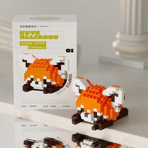 Micro Building Blocks Animal Building Block Adult Cute Animals Toy Lesser Panda Model Kit Mini Building Block Home Decors for Kids and Adults(Lesser Panda)