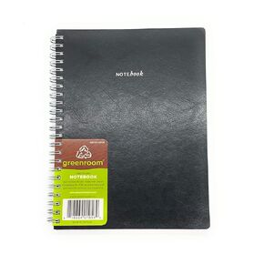 GreenRoom Spiral Journal - Flexible Leather Cover Size 6'' X 8'' (Black) 80 sheets, 160 pages